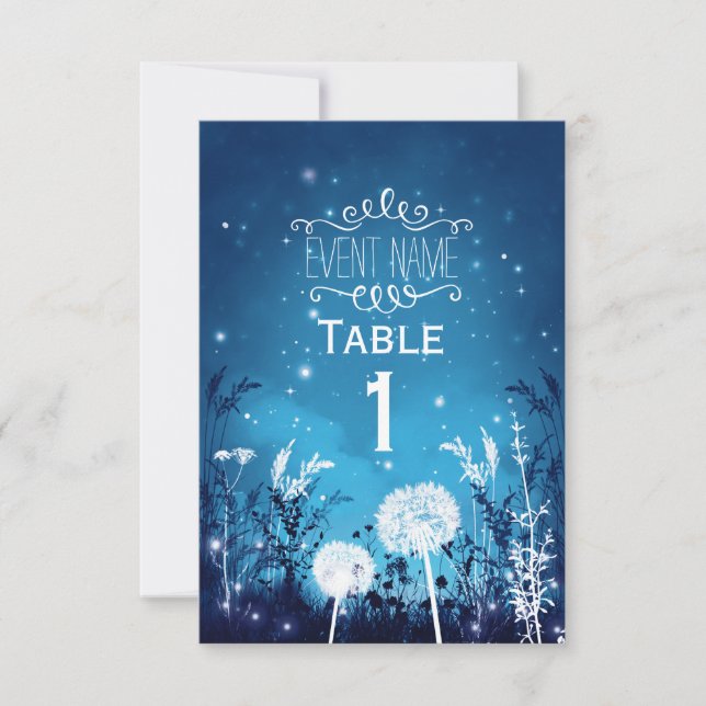 Tarjeta RSVP azul encantadora de estrellas de ciel (Anverso)