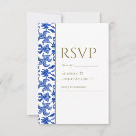 Tarjeta RSVP azul italiana
