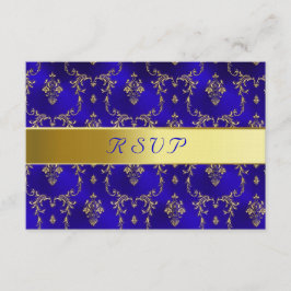 Tarjeta RSVP - Azul y oro