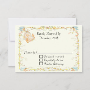 tarjeta RSVP Baby Shower de estilo vintage
