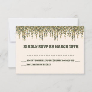 Tarjeta RSVP Baby Shower Neutral para hongos peque