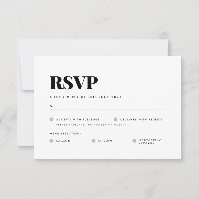 Tarjeta RSVP básica (Anverso)