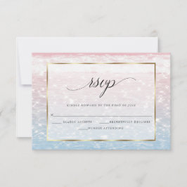 Tarjeta RSVP Beach Shimmer Pink Ocean Waters