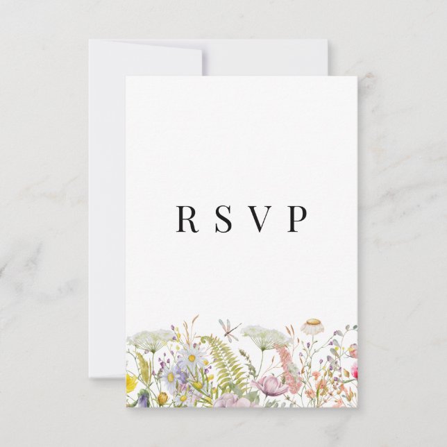 Tarjeta RSVP Beige Boho de verano de primavera (Anverso)