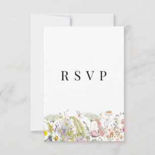 Tarjeta RSVP Beige Boho de verano de primavera