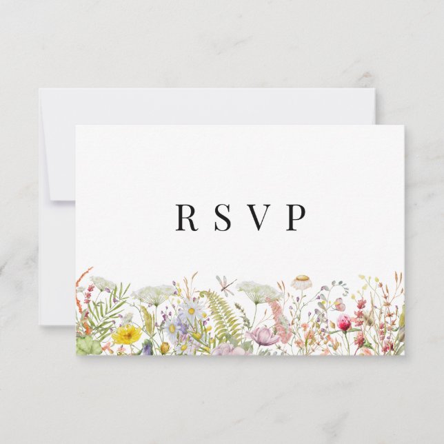 Tarjeta RSVP Beige Boho de verano de primavera (Anverso)