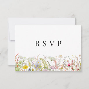 Tarjeta RSVP Beige Boho de verano de primavera