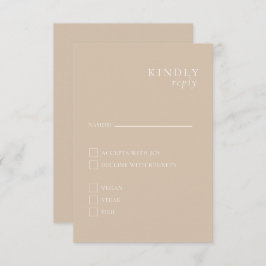 Tarjeta RSVP Beige Minimalista elegante