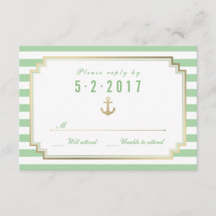 Tarjeta RSVP blanca de Casa de Personalizado Náuti