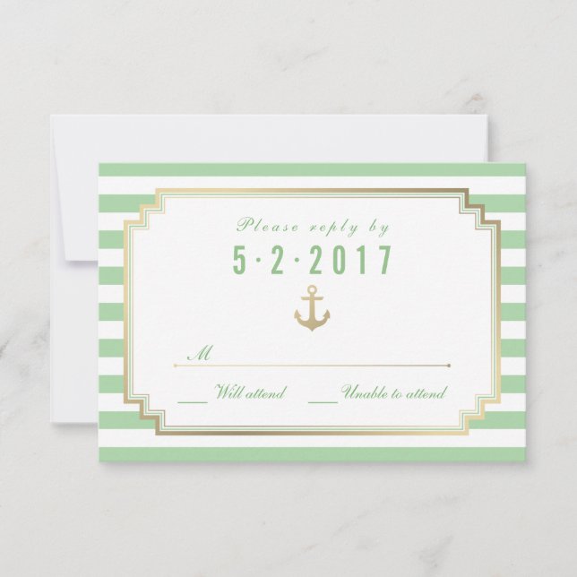 Tarjeta RSVP blanca de Casa de Personalizado Náuti (Anverso)