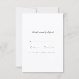 Tarjeta RSVP blanca moderna y elegante
