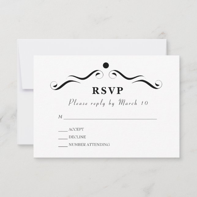 Tarjeta RSVP blanca simple (Anverso)
