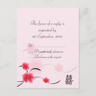 Tarjeta RSVP Blossom Rosa Doble Felicidad