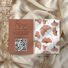 Tarjeta RSVP Boda Botánica Terracota Ginkgo