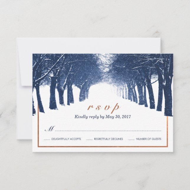 Tarjeta RSVP Boda de la avenida de los árboles de  (Anverso)