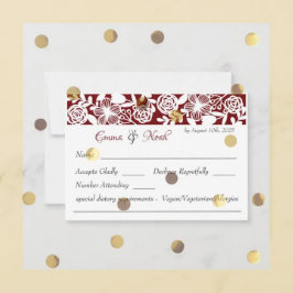 Tarjeta RSVP Boda de Marrón elegante de trabajo ab