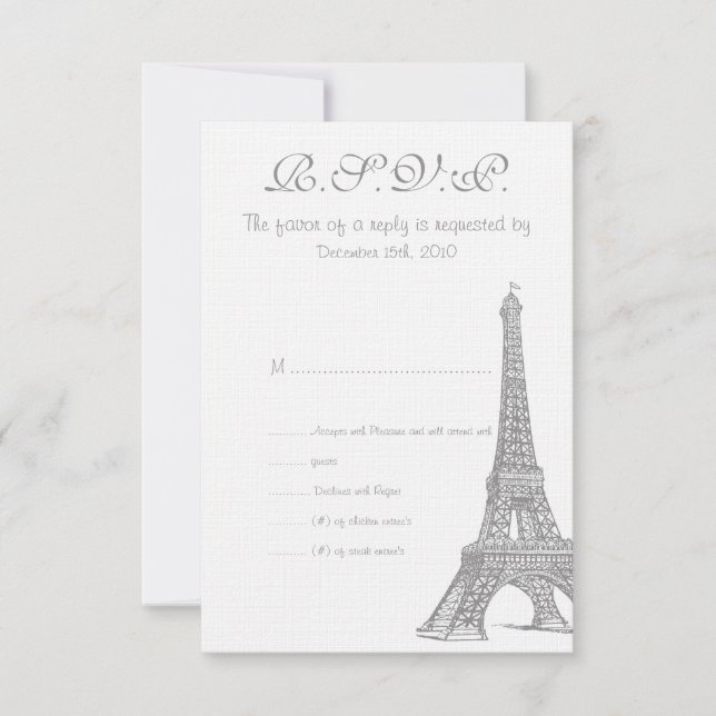 Tarjeta RSVP boda de París (Anverso)