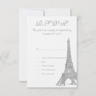 Tarjeta RSVP boda de París