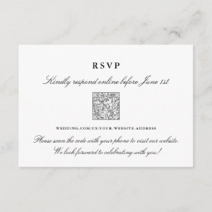 Tarjeta RSVP boda en línea Tarjeta de código QR el