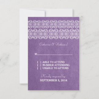 Tarjeta RSVP Bohemia Púrpura Moderna