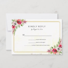 Tarjeta RSVP Bohemian Floral Wedding