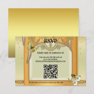 Tarjeta RSVP Bohemian QR Code Dreamcatcher Wedding
