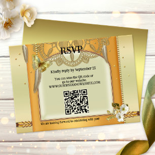 Tarjeta RSVP Bohemian QR Code Dreamcatcher Wedding