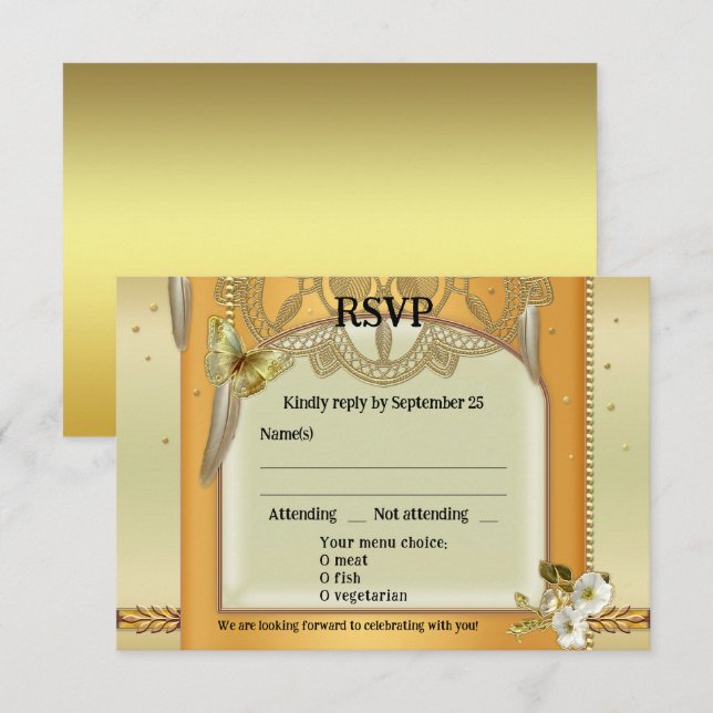Tarjeta RSVP Bohemian Retro Dreamcatcher Wedding (Anverso / Reverso)