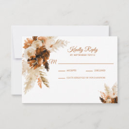 Tarjeta RSVP Bohemian Y Pampas Bodas De Grass Wedd