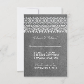 Tarjeta RSVP Bohemiana Gris Moderno