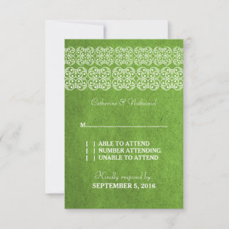 Tarjeta RSVP Bohemiana Verde Moderno