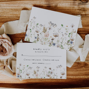 Tarjeta RSVP Boho Boho Boda Floral Wedding