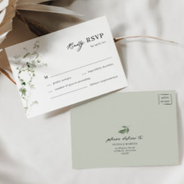 Tarjeta RSVP Boho Boho Boda Vina Verde Botánica