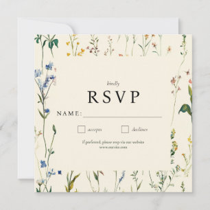 Tarjeta RSVP Boho Cream Wildflower