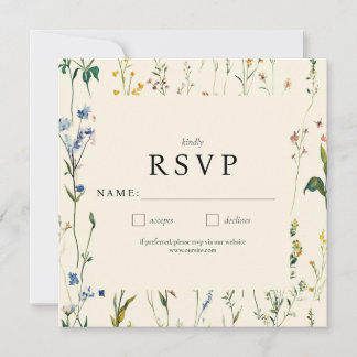 Tarjeta RSVP Boho Cream Wildflower