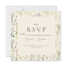 Tarjeta RSVP Boho Cream Wildflower