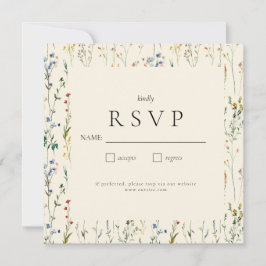Tarjeta RSVP Boho Cream Wildflower