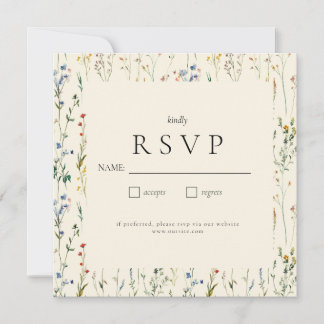 Tarjeta RSVP Boho Cream Wildflower