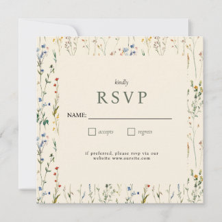 Tarjeta RSVP Boho Cream Wildflower