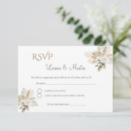 Tarjeta RSVP Boho de boda española