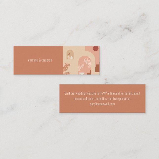 Tarjeta RSVP Boho floral moderna Terracotta Weddin (Anverso / Reverso)