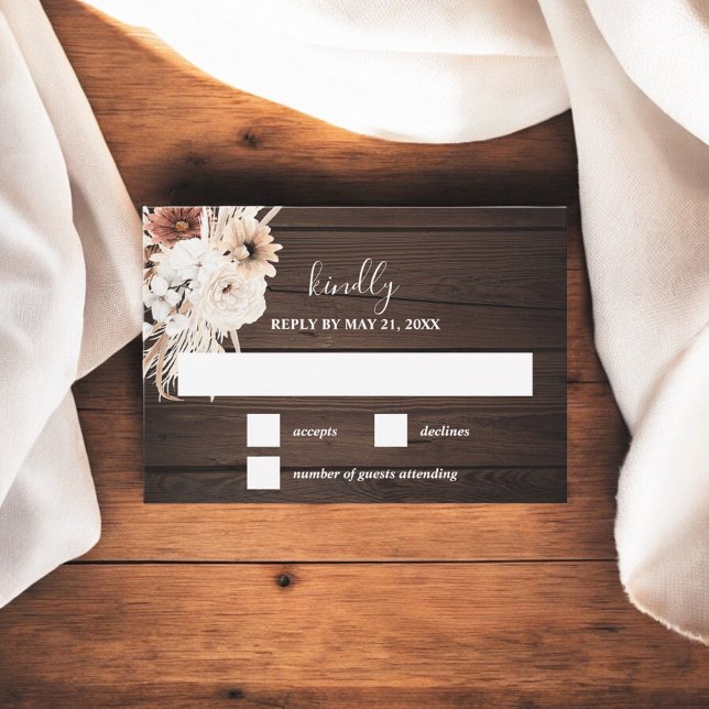 Tarjeta RSVP Boho Rustic Fall (Subido por el creador)
