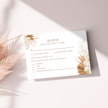 Tarjeta RSVP Boho Terracotta Pampas Grasa Orquídea