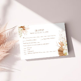Tarjeta RSVP Boho Terracotta Pampas Grasa Orquídea