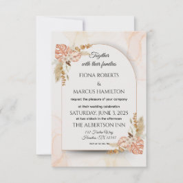 Tarjeta RSVP Boho Wedding - Elegante floral rústic