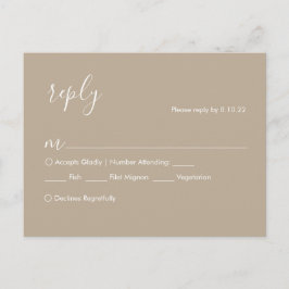 Tarjeta RSVP Boho Wedding, opciones de comidas