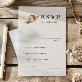 Tarjeta RSVP Boho Western Ranch Wedch Wedding