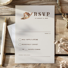 Tarjeta RSVP Boho Western Ranch Wedch Wedding