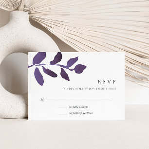 Tarjeta RSVP Botánica Presionada   Violeta