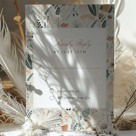 Tarjeta RSVP Botánica Vintage Boda de mediados del